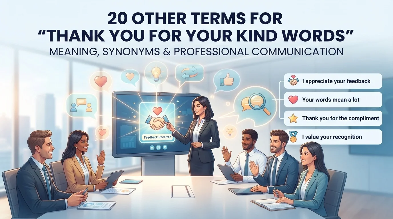Other Terms For “Thank You for Your Kind Words” Meaning, Synonyms