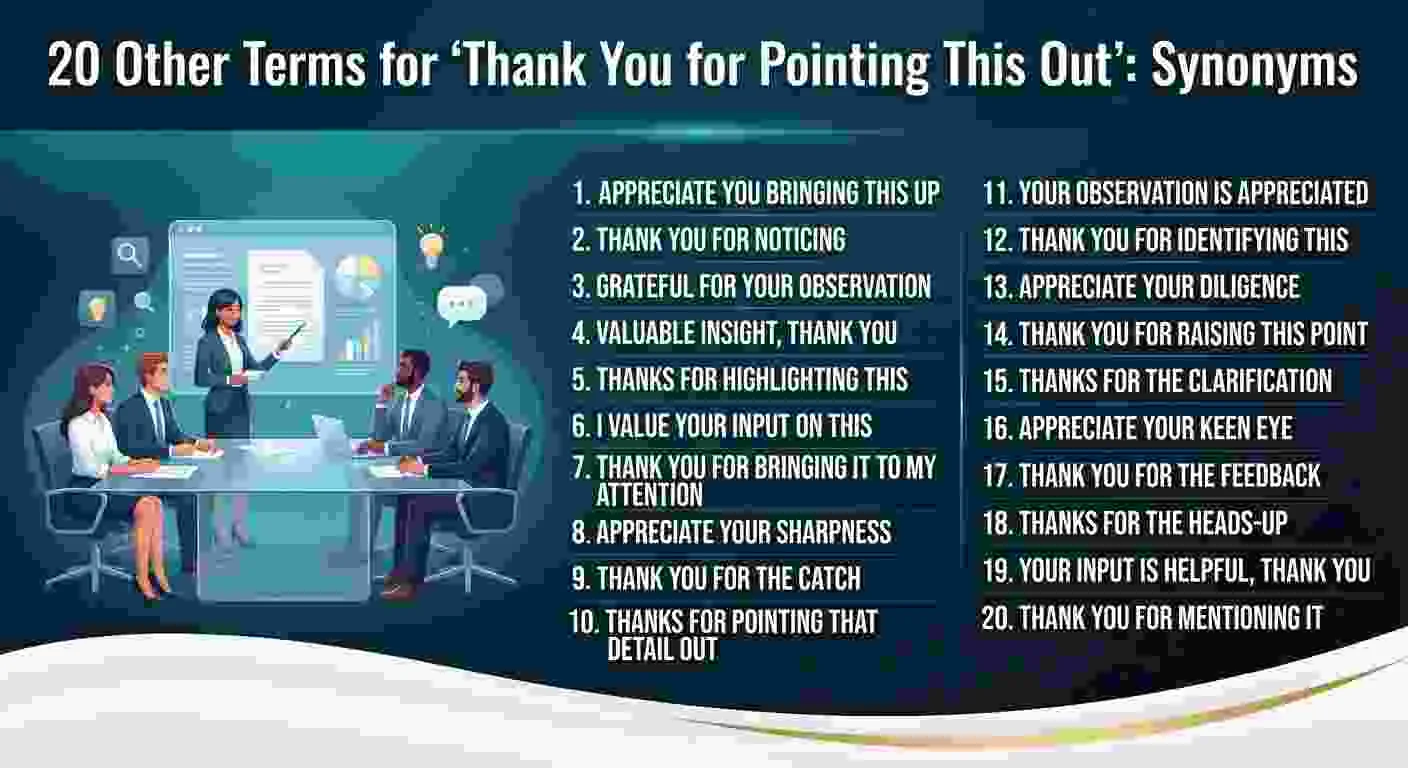 Other Terms for “Thank You for Pointing This Out”Synonyms