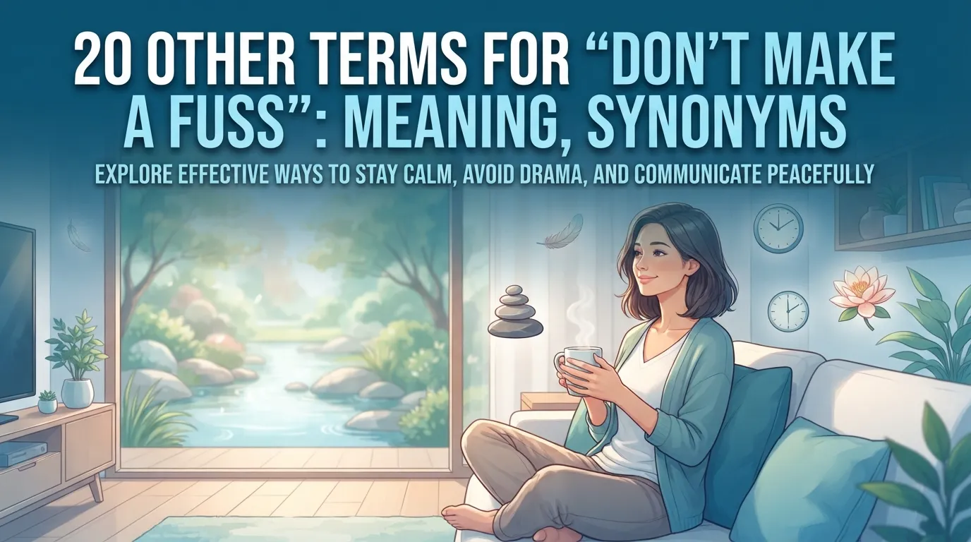Other Terms for “Don’t Make a Fuss”: Meaning, Synonyms