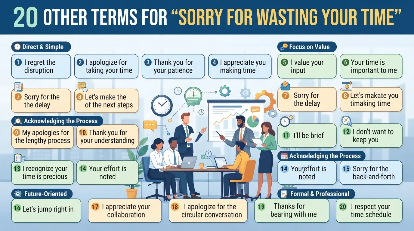 Other Terms for “Sorry for Wasting Your Time”: Meaning, Synonyms