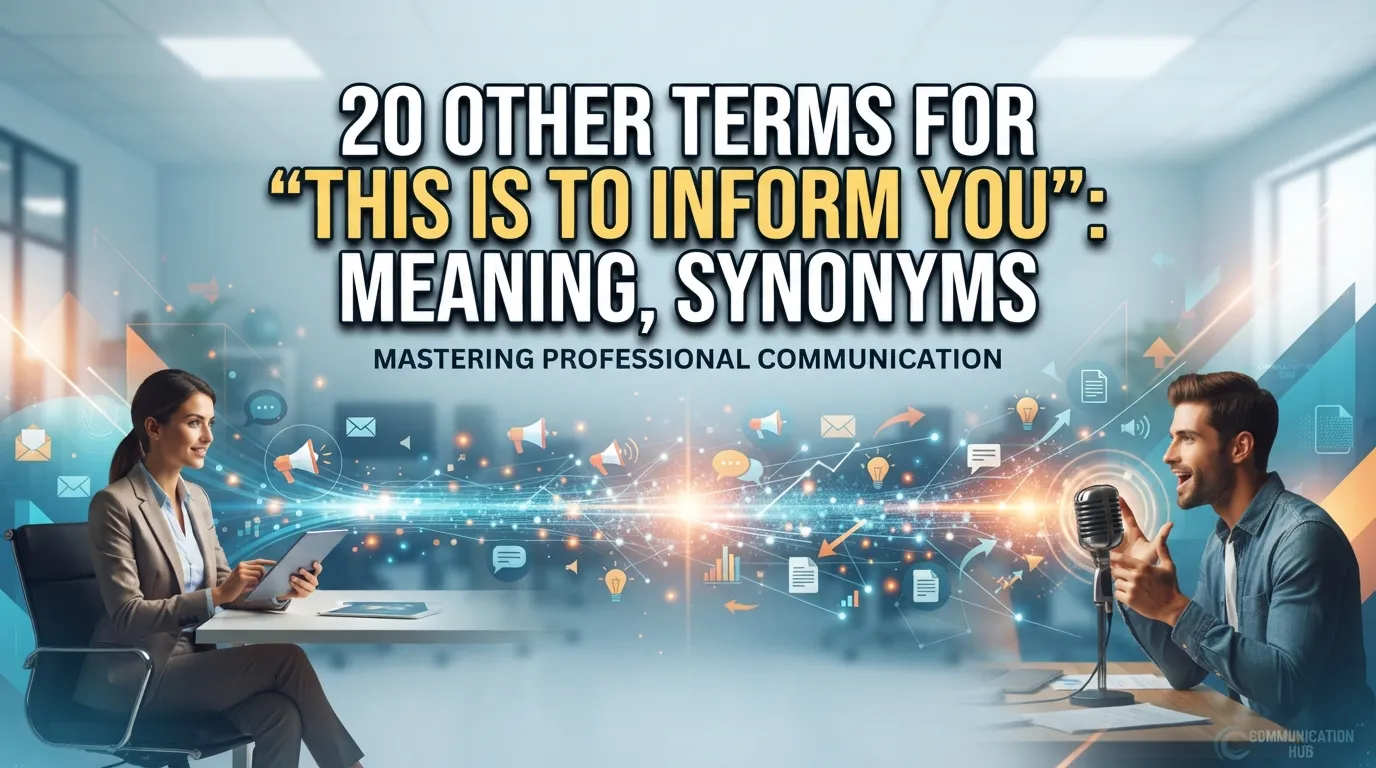 Other Terms for “This Is To Inform You”: Meaning, Synonyms