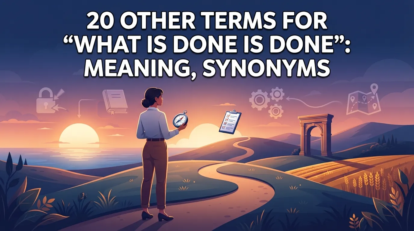 Other Terms for “What Is Don Is Done”: Meaning, Synonyms