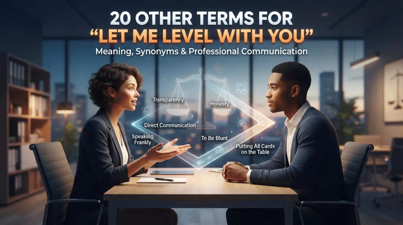 Other Terms For “Let Me Level With You”: Meaning, Synonyms